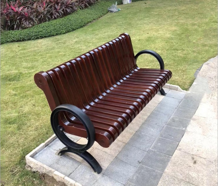 苏州  无锡铸铝户外公园椅 个性户外家具  铸铝塑木景观坐凳 定制